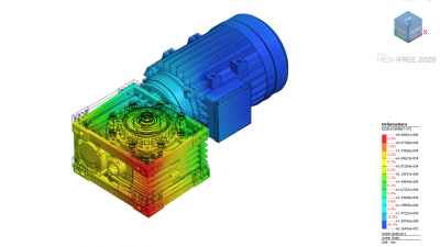 Meshless FEA - Course in simulating complex 3D model of gearbox